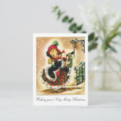 Victoriaans pretkerst feestdagenkaart (Staand voorkant)