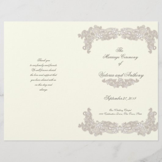 Victoriaans programma Floral Lace White Wedding (Voorkant)