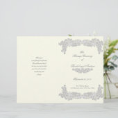 Victoriaans programma Floral Silver Gray Wedding (Staand voorkant)