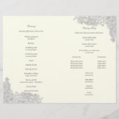 Victoriaans programma Floral Silver Gray Wedding (Achterkant)