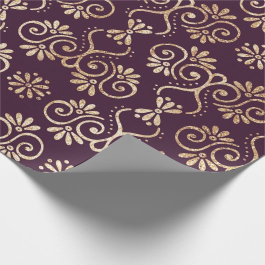 Victoriaans pruimen en goud cadeaupapier (Hoek)