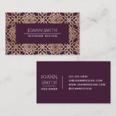 Victoriaans pruimen en goud visitekaartje (Voorkant / Achterkant)