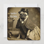 Victoriaans Pug Birthday Kaart (Voorkant)