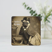 Victoriaans Pug Birthday Kaart (Staand voorkant)