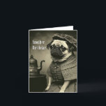 Victoriaans Pug Birthday Kaart - Funny afbeelding<br><div class="desc">Victoriaans Kaart van Pug Birthday - Funny afbeelding van Pug-hond gekleed in Victoriaans kleding op  foto</div>