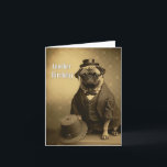 Victoriaans Pug Birthday Kaart - Funny afbeelding<br><div class="desc">Victoriaans Kaart van Pug Birthday - Funny afbeelding van Pug-hond gekleed in Victoriaans kleding op  foto</div>