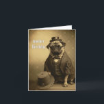 Victoriaans Pug Birthday Kaart - Funny afbeelding<br><div class="desc">Victoriaans Kaart van Pug Birthday - Funny afbeelding van Pug-hond gekleed in Victoriaans kleding op  foto</div>