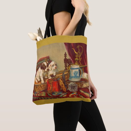 Victoriaans puppy dogs en spul tote bag (Dichtbij)