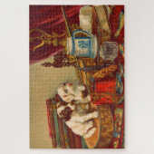 Victoriaans puppy's afdrukken legpuzzel (Verticaal)