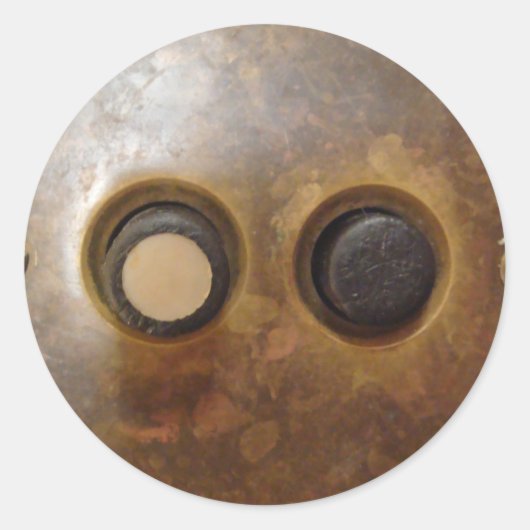 Victoriaans Push Button Light Switch Ronde Sticker (Voorkant)