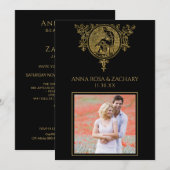 *~* Victoriaans QR FOTO RSVP AR6  huwelijk Kaart (Voorkant / Achterkant)