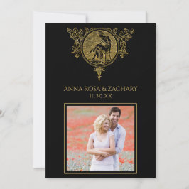 *~* Victoriaans QR FOTO RSVP AR6  huwelijk Kaart