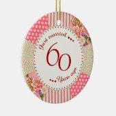 Victoriaans Quilt 60e Jubileum kerstcadeaus Keramisch Ornament (Rechts)