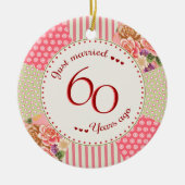 Victoriaans Quilt 60e Jubileum kerstcadeaus Keramisch Ornament (Voorkant)