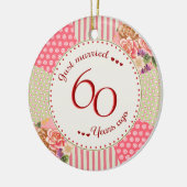 Victoriaans Quilt 60e Jubileum kerstcadeaus Keramisch Ornament (Links)
