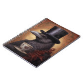 Victoriaans Raven w / Top Hoed Genieten Koffie - N Notitieboek (Linkerzijde)