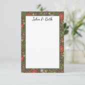 Victoriaans  Red Daisy Bird English Garden Bedankkaart (Staand voorkant)