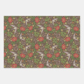 Victoriaans  Red Daisy Bird English Garden Inpakpapier Vel (Voorkant 2)