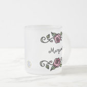  Victoriaans Red Rose Gepersonaliseerde Bloemen Matglas Koffiemok (Voorkant rechts)