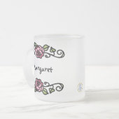  Victoriaans Red Rose Gepersonaliseerde Bloemen Matglas Koffiemok (Voorkant links)