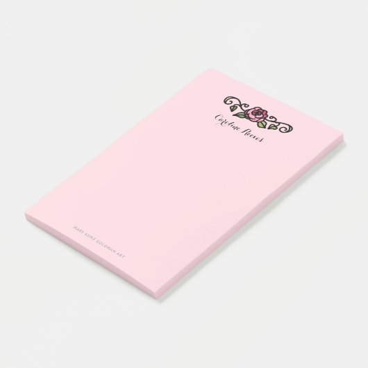 Victoriaans Red Rose  Romantisch handgetekend Post-it® Notes (Schuin)