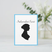 Victoriaans Regency Vrouw Silhouet Onafhankelijke  Briefkaart (Staand voorkant)