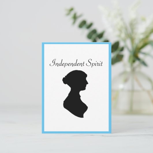 Victoriaans Regency Vrouw Silhouet Onafhankelijke  Briefkaart (Staand voorkant)
