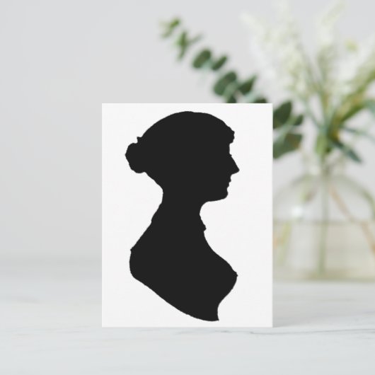 Victoriaans Regency Vrouw Silhouet Onafhankelijke  Briefkaart (Staand voorkant)