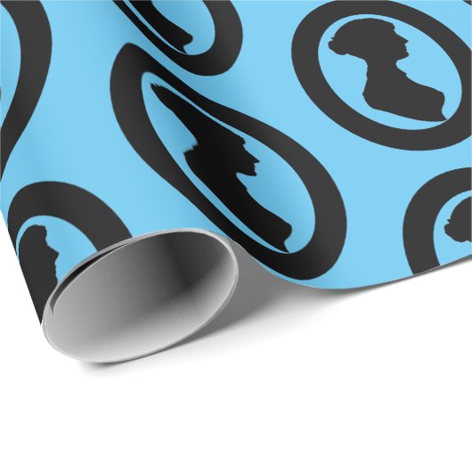 Victoriaans Regency Vrouw Silhouet Onafhankelijke  Cadeaupapier (Rol Hoek)