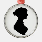 Victoriaans Regency Vrouw Silhouet Onafhankelijke  Metalen Ornament (Voorkant)