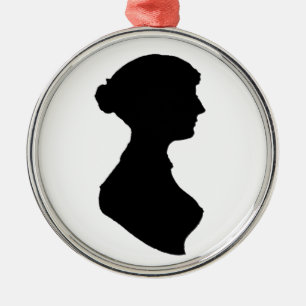 Victoriaans Regency Vrouw Silhouet Onafhankelijke  Metalen Ornament