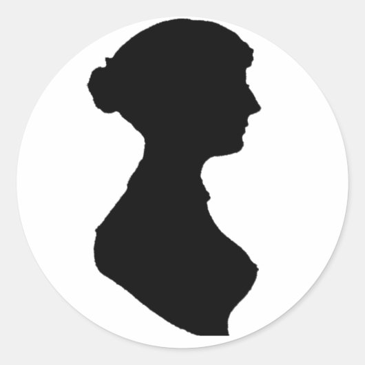 Victoriaans Regency Vrouw Silhouet Onafhankelijke  Ronde Sticker (Voorkant)
