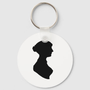 Victoriaans Regency Vrouw Silhouet Onafhankelijke  Sleutelhanger