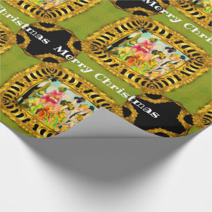 Victoriaans reizen voor kerstmis cadeaupapier