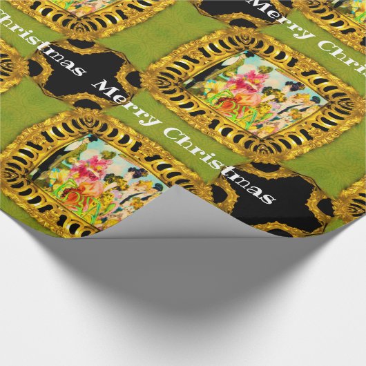 Victoriaans reizen voor kerstmis cadeaupapier (Hoek)