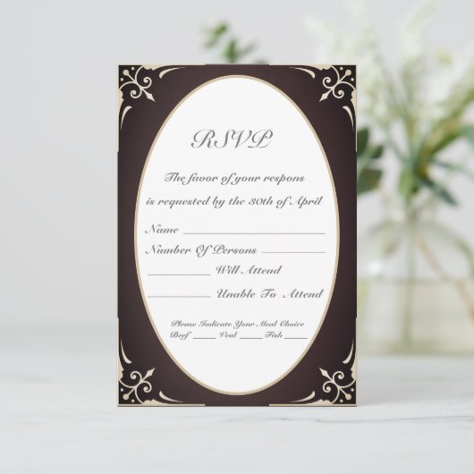 Victoriaans Respons Kaart (Staand voorkant)