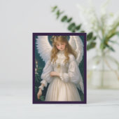 Victoriaans  Retro Christmas Angel Briefkaart (Staand voorkant)