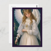 Victoriaans  Retro Christmas Angel Briefkaart (Voorkant / Achterkant)