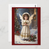 Victoriaans Retro Christmas Angel Briefkaart (Voorkant / Achterkant)