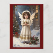 Victoriaans Retro Christmas Angel Briefkaart (Voorkant)