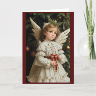 Victoriaans  Retro Christmas Angel Feestdagen Kaart