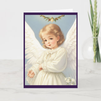 Victoriaans Retro Christmas Angel Feestdagen Kaart