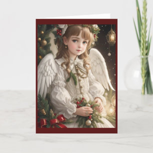 Victoriaans  Retro Christmas Angel Feestdagen Kaart