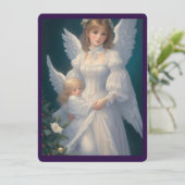Victoriaans  Retro Christmas Angel Kaart (Staand voorkant)