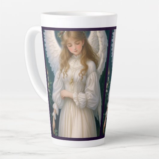 Victoriaans Retro Christmas Angel Latte Mok (Linkerhoek)