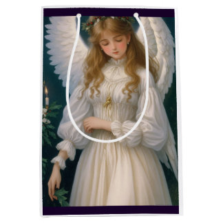 Victoriaans Retro Christmas Angel Medium Cadeauzakje