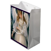 Victoriaans Retro Christmas Angel Medium Cadeauzakje (Achterkant Gekanteld)