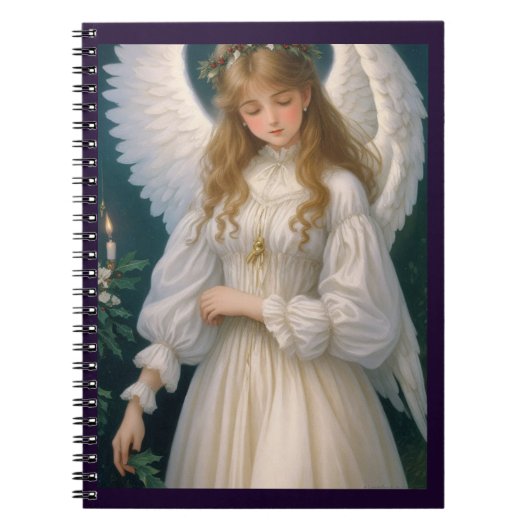 Victoriaans  Retro Christmas Angel Notitieboek (Voorkant)