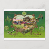 Victoriaans  Retro Ierse St. Patrick's Day Briefkaart (Voorkant)