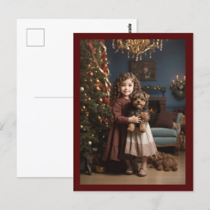 Victoriaans  Retro Kerst Briefkaart
